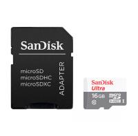 Карта памяти SanDisk microSDHC 16 ГБ Class 10, UHS-I, R 80 МБ/с, адаптер на SD