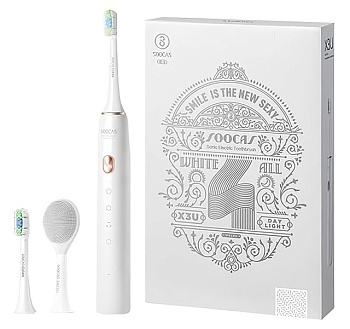 Электрическая зубная щетка Soocas X3U Set Limited Edition Facial (подарочная упаковка с насадкой для чистки лица) (Белый)